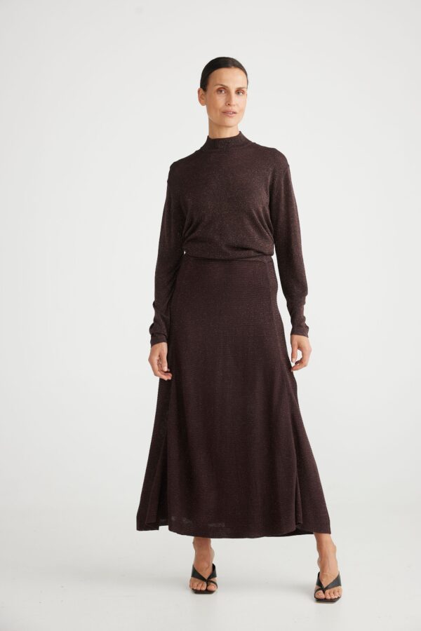 Domenica Knit Skirt - Dark Cocoa - Image 2