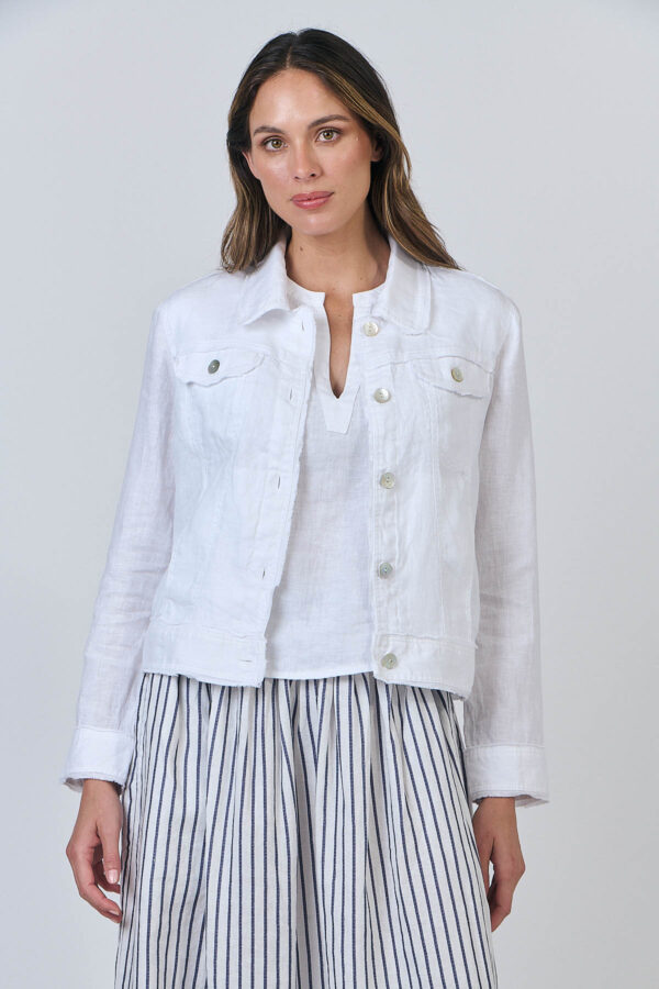 Cropped Linen Jacket - Image 5