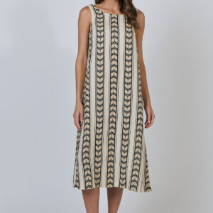 Linen Tank Dress - Chevron