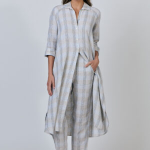 Linen Shirt Dress - Mesh