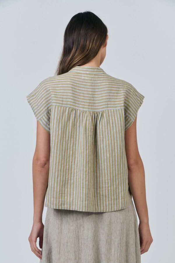 Linen Sleeveless Blouse - Reed - Image 2