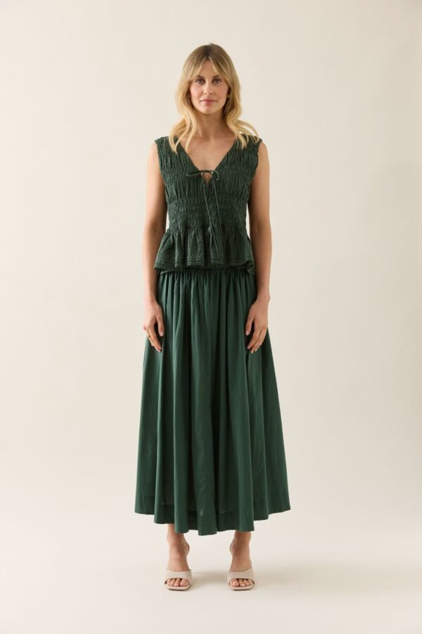 Esther Shirred Tank - Myrtle