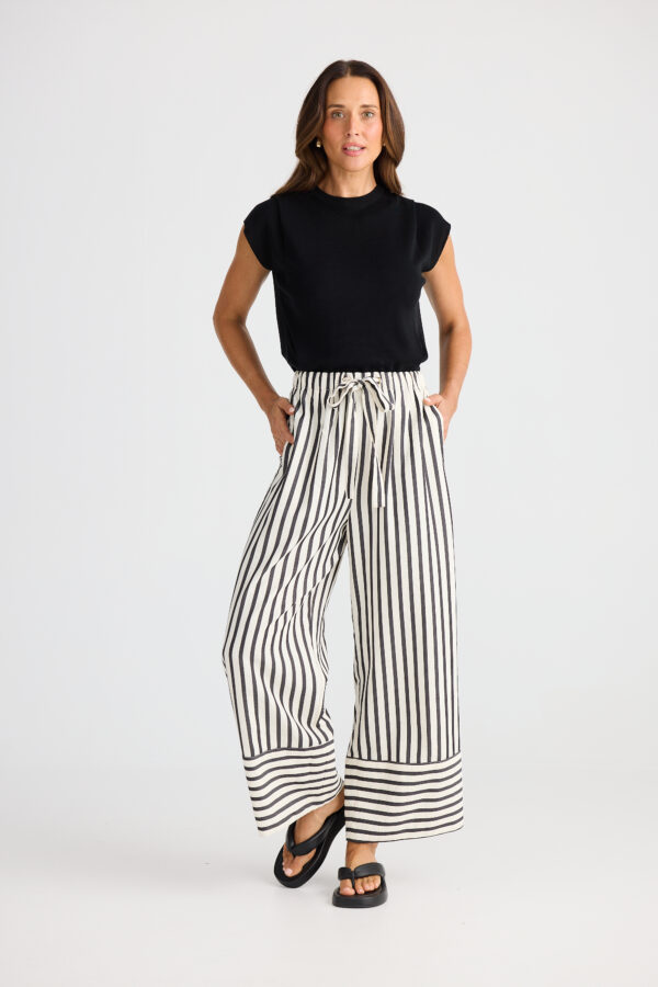 Portia Pant - Black Stripe