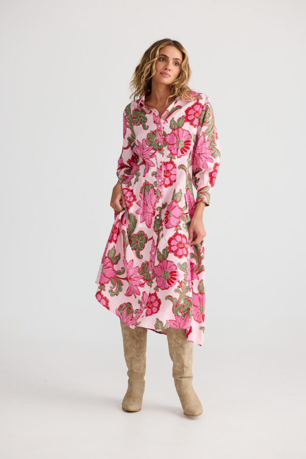 Ophelia Shirt Dress - Pink Ibiza - Image 2
