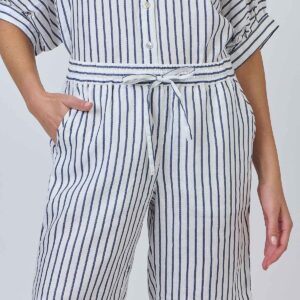 Long Linen Short - Blueberry Stripe