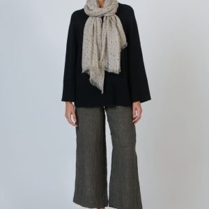 Wide Leg Long Linen Pant - Mussel