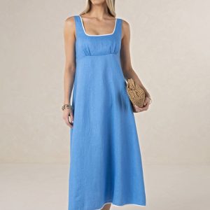 Tallulah Contrast Dress - Cornflower